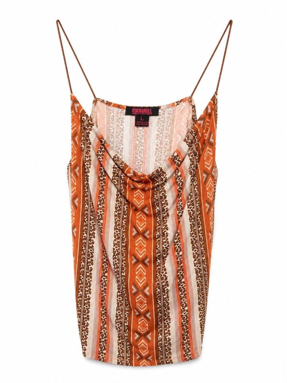 Rock & Roll Denim Women's Boho Cowl Neck Cami Tank Top Size Large